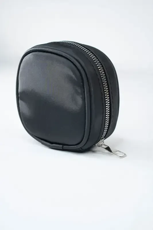 Bag Organizer Mini Makeup Bag - Black Mini Cosmetic Bag - Black - 2