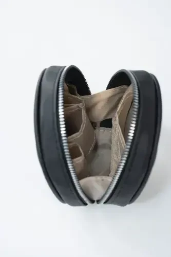 Bag Organizer Mini Makeup Bag - Black Mini Cosmetic Bag - Black - 6