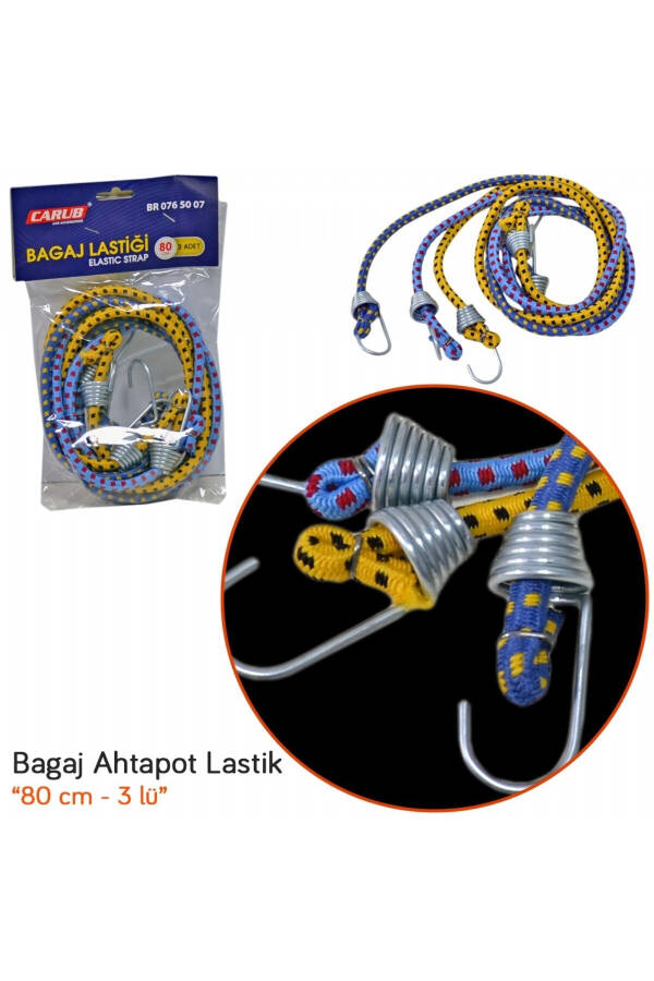 Bagaj Ahtapot Lastik 3'lü 80cm 1.kalite Br0765007 - 2