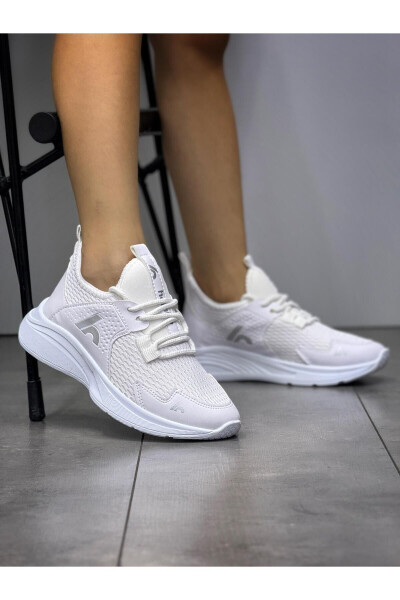 Bağcıklı Unisex Çocuk Spor Ayakkabısı-Beyaz - Beyaz 