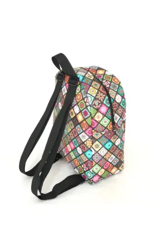 Bage Unisex Bolalar O'smirlar Rangli Naqshli Ryukzak-Rangli - Modazone (1)