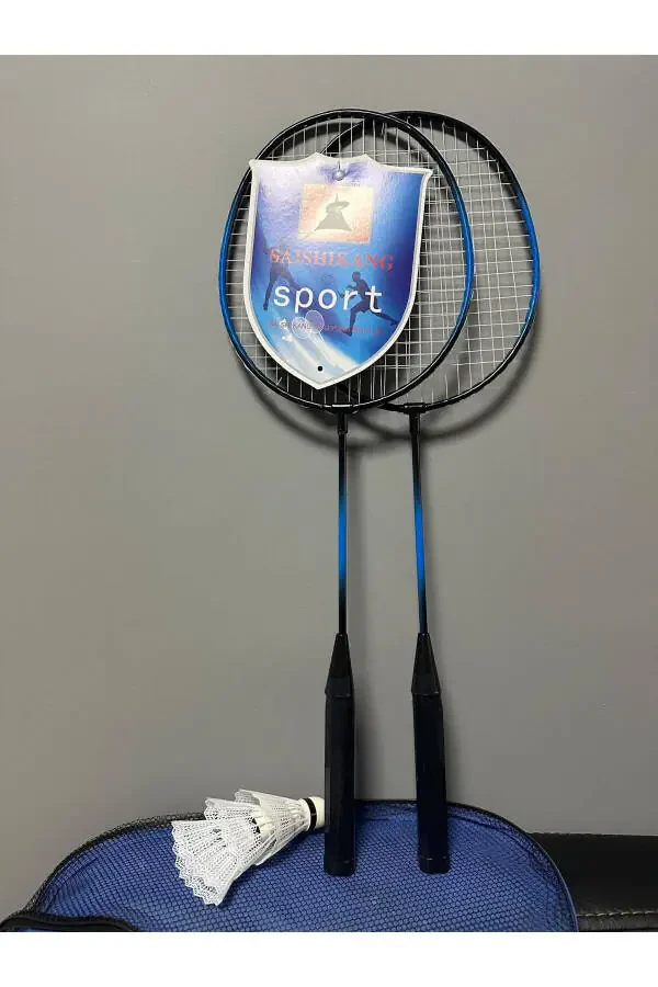 Bagged Badminton Set 2 Rackets 1 Ball Badminton Set Blue Color - 4