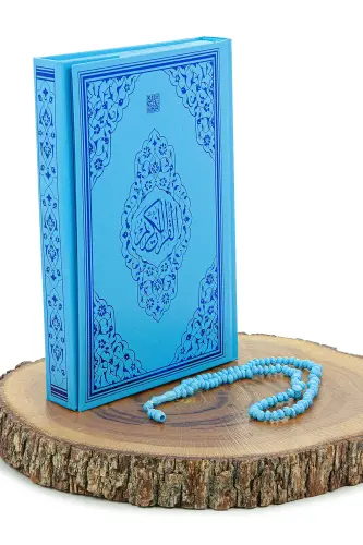 Bagged Holy Quran Tasbih Child Prayer Mat Set Blue - 4