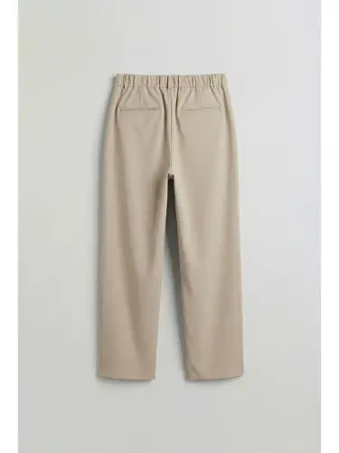 Baggy Fit Fabric Men's Pants Beige-Beige - 7