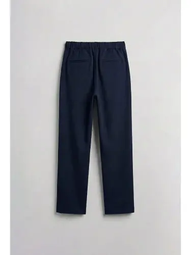 Baggy Fit Fabric Men's Trousers Navy Blue-Navy Blue - 7