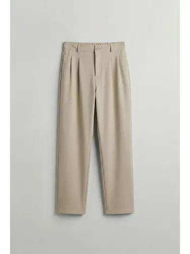 Baggy Fit Kumaş Erkek Pantolon Bej-Bej - 1