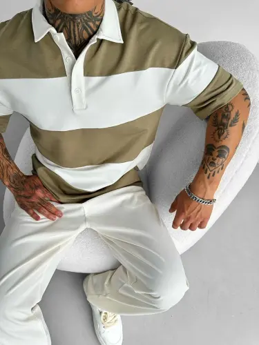 Baggy Fit Kumaş Erkek Pantolon Beyaz-Beyaz - 3