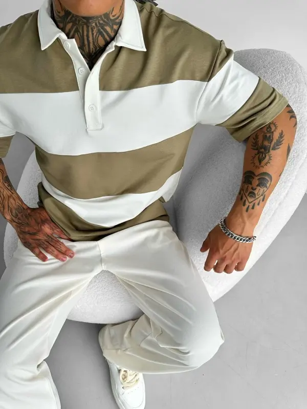 Baggy Fit Kumaş Erkek Pantolon Beyaz-Beyaz - 3