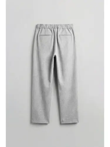Baggy Fit Kumaş Erkek Pantolon Gri-Gri - 3