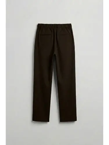 Kahverengi Baggy Fit Kumaş Erkek Pantolon Kahve-Kahverengi - 6