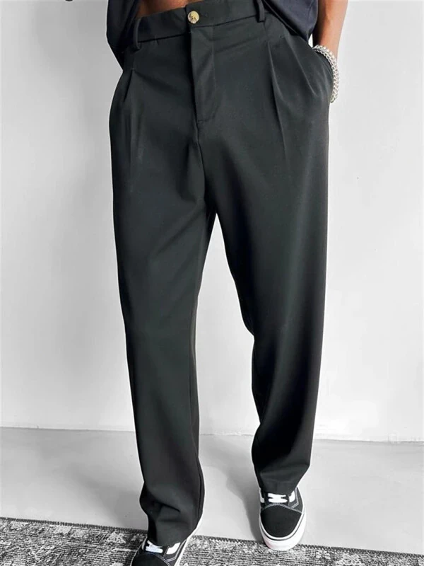 Baggy Fit Kumaş Erkek Pantolon Siyah-Siyah - LC WAIKIKI