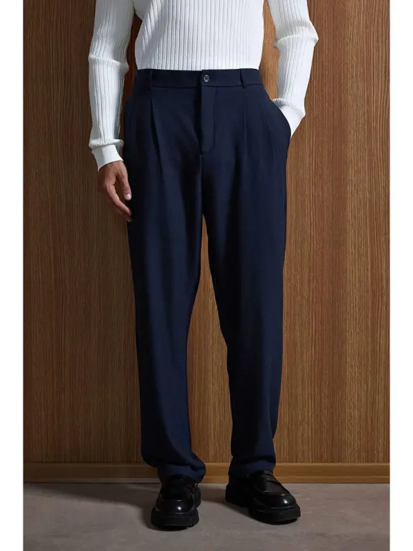 Baggy Fit Mato Erkaklar Shim Moviy-Moviy - 1