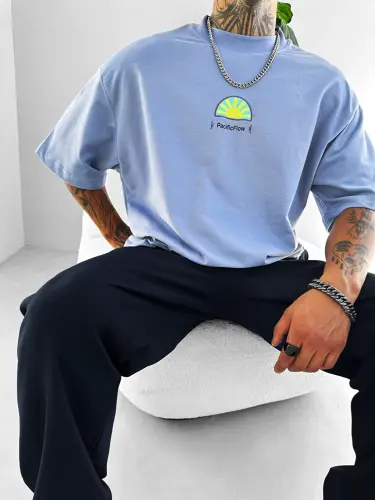 Baggy Fit Мужские Брюки из Ткани Темно-синий-Темно-синий - 6