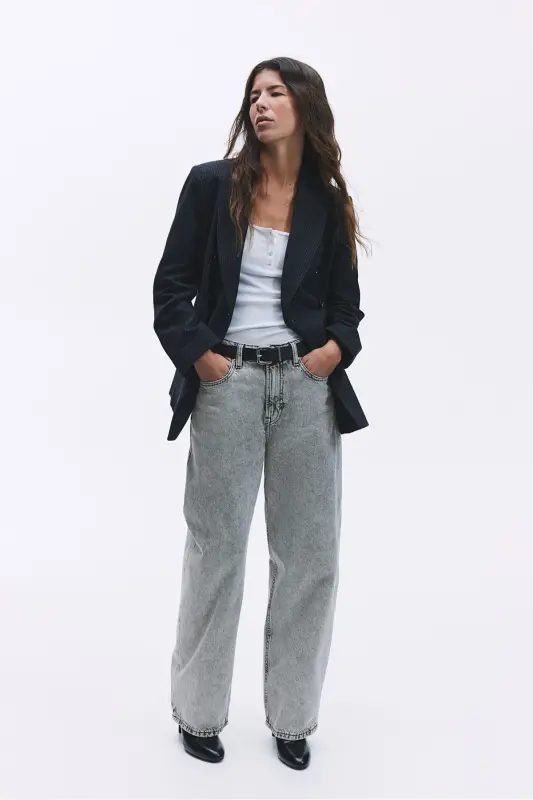 Baggy High Jeans-Gray - 2