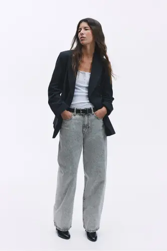 Baggy High Jeans - Gri-bej - H&M (1)
