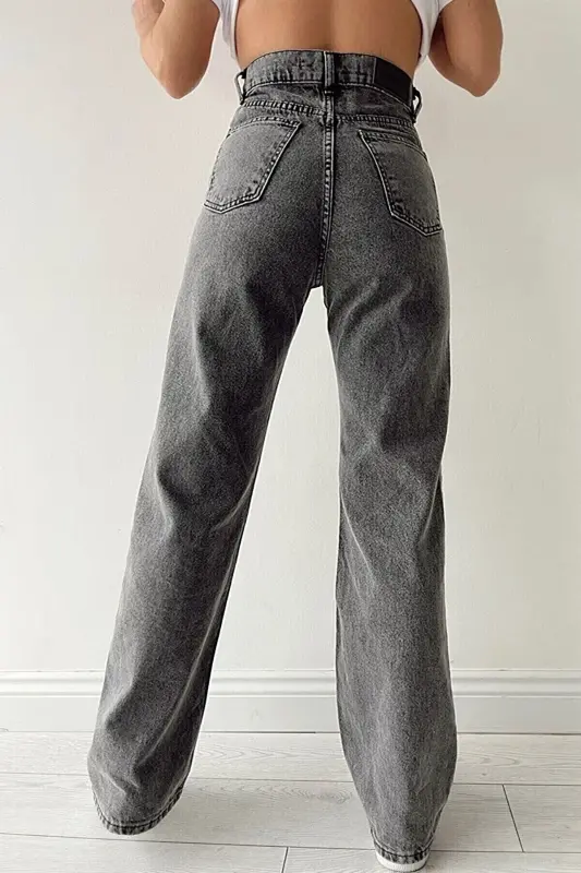 Baggy Jeans Fume Snow Lycra Palazzo Wide Leg Jeans-fume3344 - 2