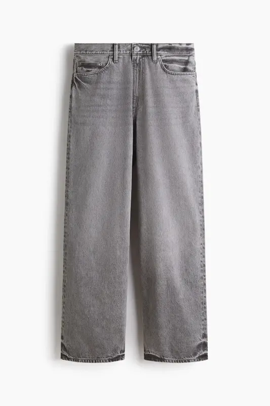 Baggy Jeans-Orta kot grisi - 4