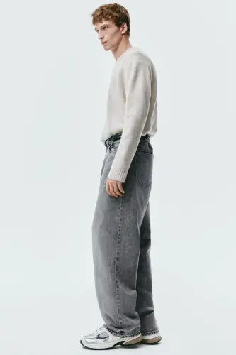 Baggy Jeans-Orta kot grisi - 6