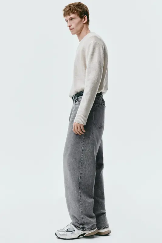 Baggy Jeans-Orta kot grisi - 6