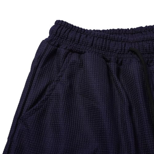 Baggy Sweatpants for Men Waffle Open Bottom Big and Tall Jogger with Pockets Soft Work Cargos Track Pants - 5