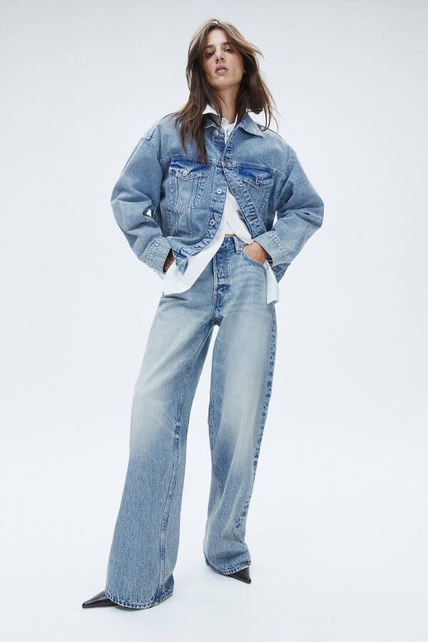 Baggy, wide leg, low rise jeans - 1