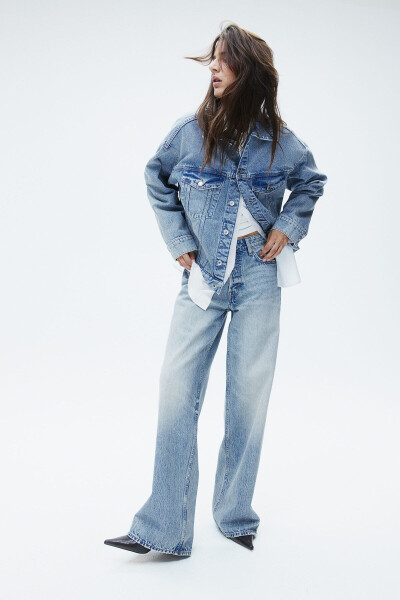 Baggy, wide leg, low rise jeans - 2