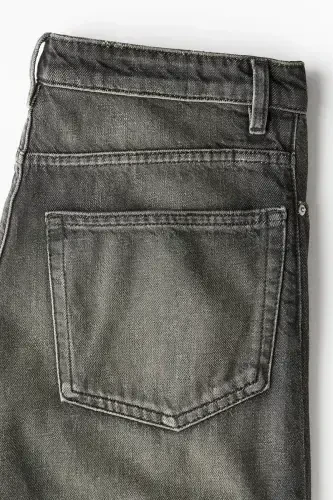 Baggy Wide Low Jeans-Black - 6