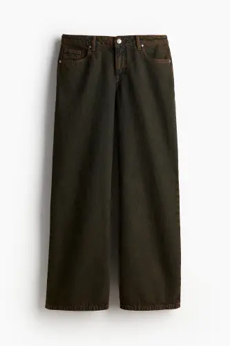 Baggy Wide Low Jinslar - To'q jigarrang - 1