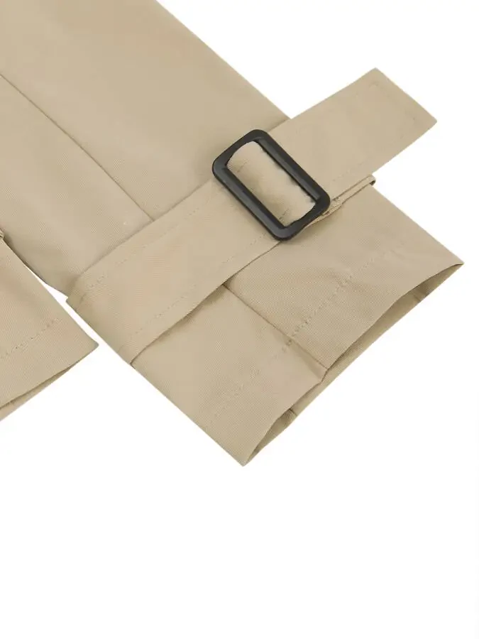 Bagilaanoe Ayollarining ikki tugmali trench paltosi, suvga chidamli klassik kamarli lapelli ustki kiyimi - 6