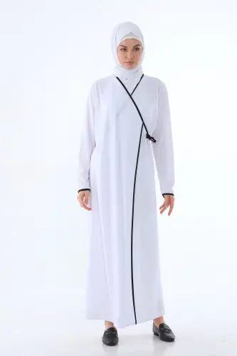 Bağlamalı Namaz Elbisesi - beyaz 