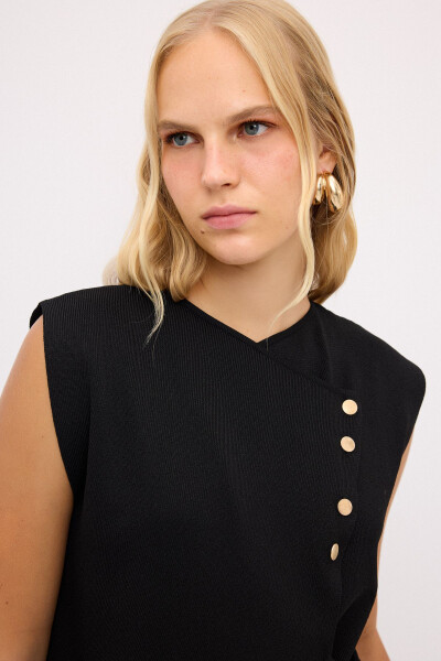 Bağlamalı Triko Yelek - 4