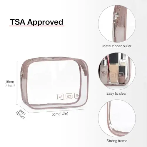 BAGSMART Toiletry Bag Hanging Travel Makeup Organizer with TSA Approved Transparent Cosmetic Bag Makeup Bag for Full Sized Toiletries, Large-Dark Purple - 5