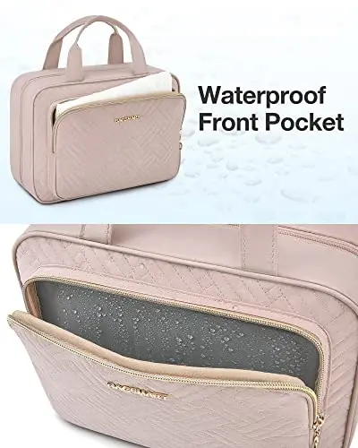 BAGSMART Hanging Travel Toiletry Organizer - Cosmetic Bag for Full Sized Toiletries, Basic-Black - BAGSMART (1)