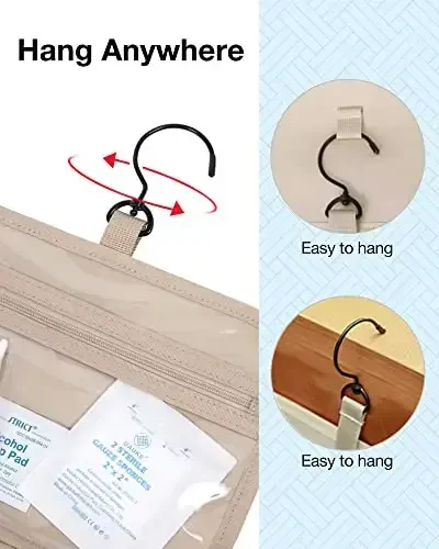 BAGSMART Hanging Travel Toiletry Organizer - Cosmetic Bag for Full Sized Toiletries, Basic-Black - MODAZONE (1)