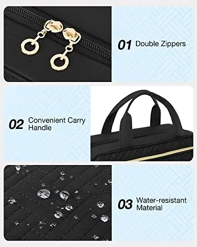 BAGSMART Hanging Travel Toiletry Organizer - Cosmetic Bag for Full Sized Toiletries, Basic-Black - 5