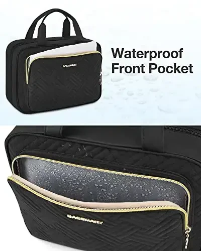 BAGSMART Osilgan sayohat tualet buyumlari tashkilotchisi - To'liq o'lchamdagi tualet buyumlari uchun kosmetik sumka, Basic-Black - 3