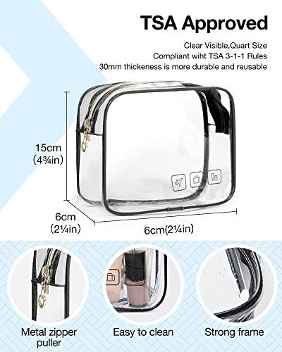 BAGSMART Toiletry Bag Hanging Travel Makeup Organizer with TSA Approved Transparent Cosmetic Bag Makeup Bag for Full Sized Toiletries, Large-Blck - 5