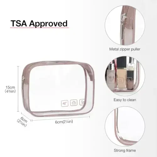 BAGSMART Toiletry Bag Hanging Travel Makeup Organizer with TSA Approved Transparent Cosmetic Bag Makeup Bag for Full Sized Toiletries, Large-Dark Purple - 5