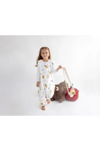 Baharlık-Mevsimlik Çocuk Uyku Tulumu, Organik Pamuklu Müslin Bebek Uyku Tulumu, Kolsuz Tulum - 3