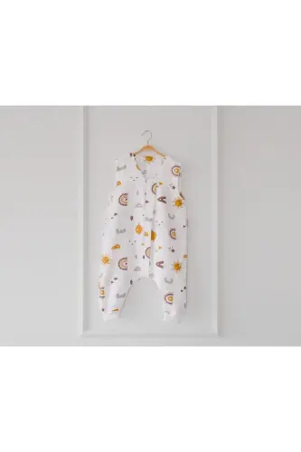 Baharlık-Mevsimlik Çocuk Uyku Tulumu, Organik Pamuklu Müslin Bebek Uyku Tulumu, Kolsuz Tulum - 4