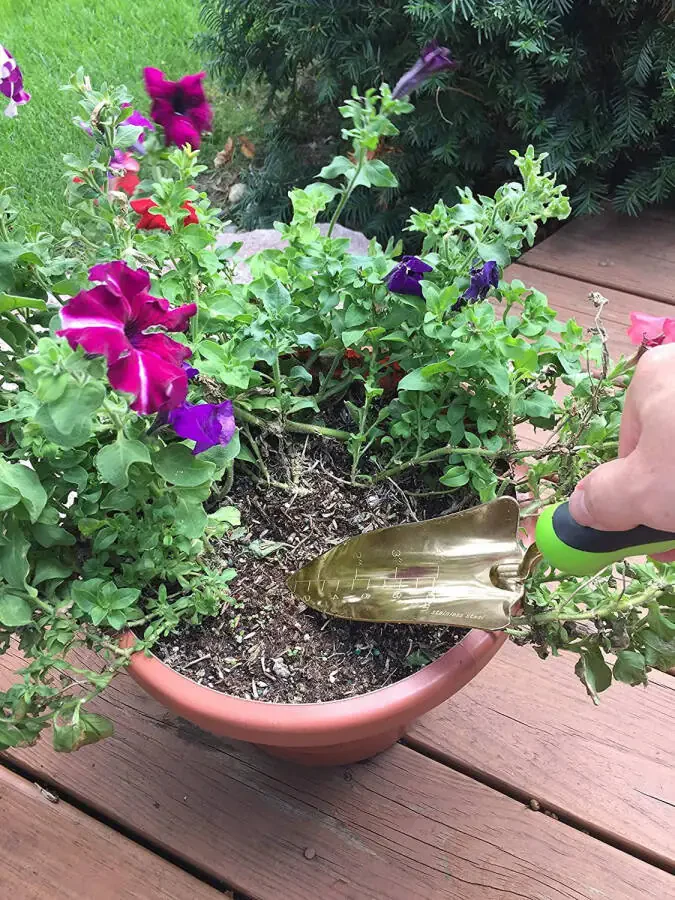 Garden Guru Titanium Transplanter Trowel Shovel - Rust Resistant - Ergonomic Handle - Perfect Hand Shovel Tool for Gardening Weeding Transplanting and Digging in Garden Beds- - 1