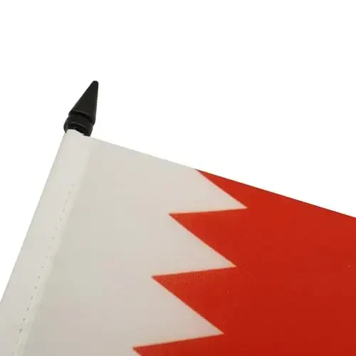 Bahrain Table Flag 4'' x 6'' - Bahrain Desk Flag 15 x 10 cm. - Black plastic stick and base - AZ FLAG - 4