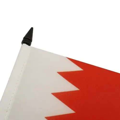 Bahrain Table Flag 4'' x 6'' - Bahrain Desk Flag 15 x 10 cm. - Black plastic stick and base - AZ FLAG - 4