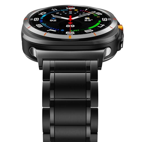 BAIHUIAM Titan Bantlari Galaxy Watch Ultra 47mm bilan mos keladigan erkaklar va ayollar uchun, mustahkam titan metall bant biznes kamar bilaguzuk Galaxy Watch 7 Ultra 47mm uchun, qora - 2