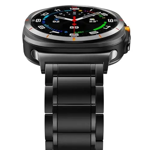 BAIHUIAM Titan Bantlari Galaxy Watch Ultra 47mm bilan mos keladigan erkaklar va ayollar uchun, mustahkam titan metall bant biznes kamar bilaguzuk Galaxy Watch 7 Ultra 47mm uchun, qora - BAIHUIAM (1)