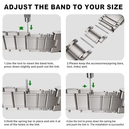 BAIHUIAM Titanium Bands Compatible with Galaxy Watch Ultra 2/1 47mm Band for Men, Solid Titanium Metal Band Business Replacement Strap for Galaxy Watch 8/7 Ultra 47mm (2025/2024), Silver 
