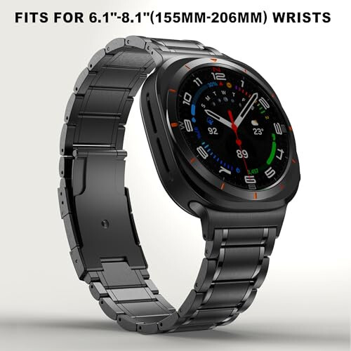 BAIHUIAM Titanium Bands Compatible with Galaxy Watch Ultra 47mm Band for Men Women, Solid Titanium Metal Band Business Strap Wristband for Galaxy Watch 7 Ultra 47mm, Black - 5