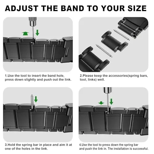 BAIHUIAM Titanium Bands Compatible with Galaxy Watch Ultra 47mm Band for Men Women, Solid Titanium Metal Band Business Strap Wristband for Galaxy Watch 7 Ultra 47mm, Black - BAIHUIAM