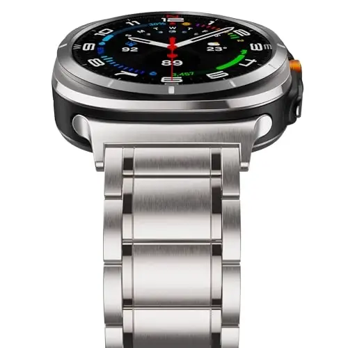 BAIHUIAM Titanium Bands Galaxy Watch Ultra 2/1 47mm Band bilan mos keladi, Erkaklar uchun qattiq Titanium Metal Band Business Galaxy Watch 8/7 Ultra 47mm (2025/2024) uchun almashtirish tasmasi, Kumush - BAIHUIAM (1)