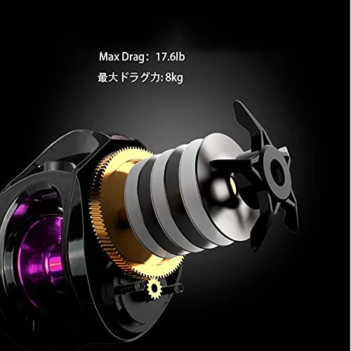 Baitcasting Reel, Fishing Reel, Magnet Braking System, 17.6 LB Max Drag, 7.2:1 and 6.3:1 Gear Ratio - 8
